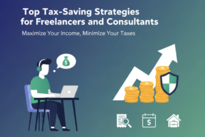 Freelancer calculating tax deductions and expenses for the financial year