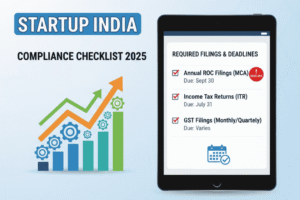 Startup India compliance checklist with mandatory filings and deadlines 2025